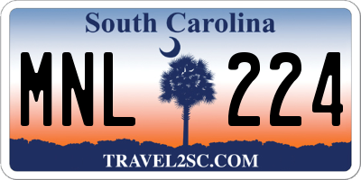 SC license plate MNL224
