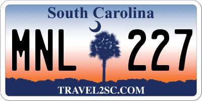 SC license plate MNL227