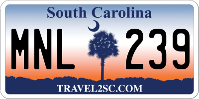 SC license plate MNL239