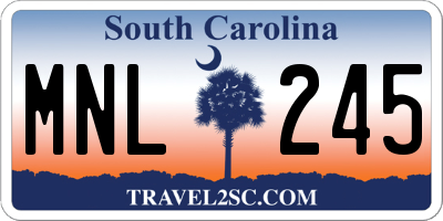 SC license plate MNL245