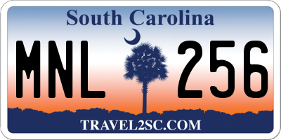 SC license plate MNL256