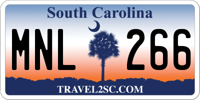 SC license plate MNL266