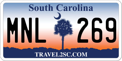 SC license plate MNL269