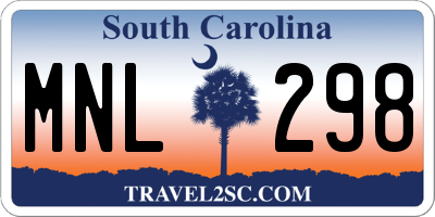 SC license plate MNL298