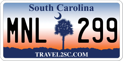 SC license plate MNL299