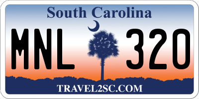 SC license plate MNL320