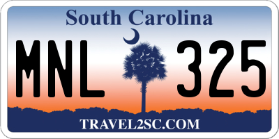 SC license plate MNL325