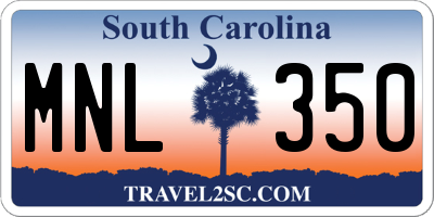 SC license plate MNL350