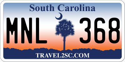 SC license plate MNL368