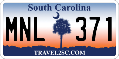 SC license plate MNL371