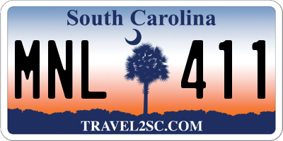 SC license plate MNL411