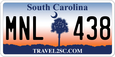 SC license plate MNL438