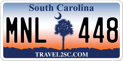 SC license plate MNL448