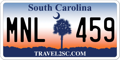 SC license plate MNL459