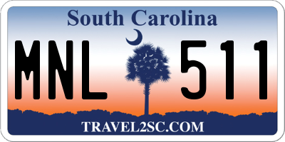 SC license plate MNL511