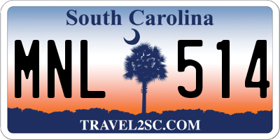 SC license plate MNL514