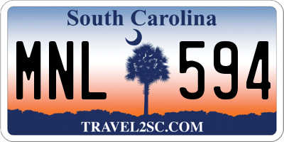 SC license plate MNL594