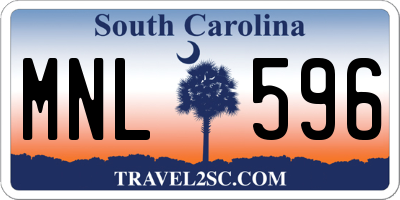 SC license plate MNL596
