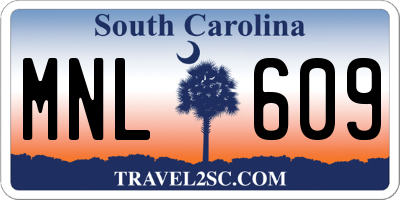 SC license plate MNL609