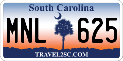 SC license plate MNL625