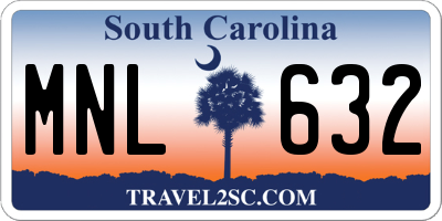 SC license plate MNL632
