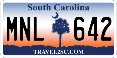 SC license plate MNL642