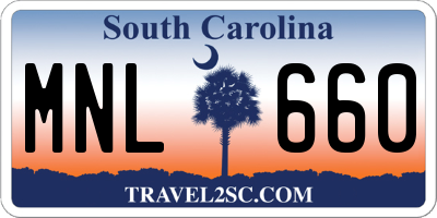 SC license plate MNL660