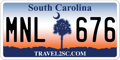 SC license plate MNL676