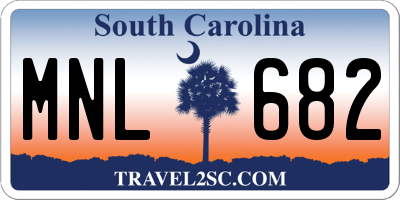 SC license plate MNL682