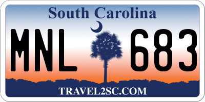 SC license plate MNL683