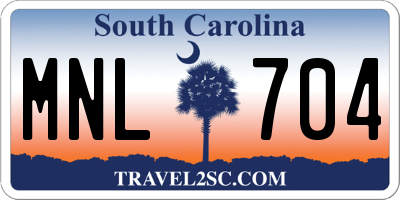SC license plate MNL704