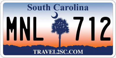 SC license plate MNL712