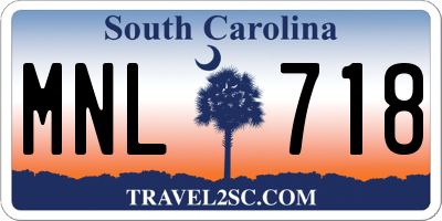 SC license plate MNL718
