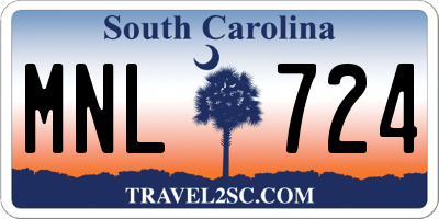 SC license plate MNL724