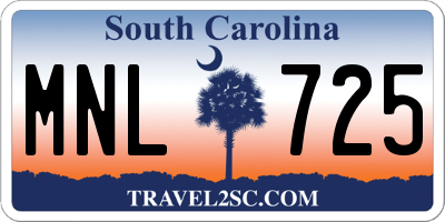 SC license plate MNL725