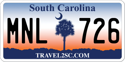 SC license plate MNL726