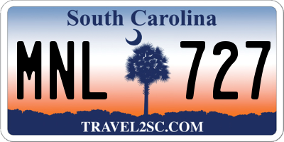 SC license plate MNL727