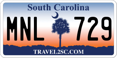 SC license plate MNL729