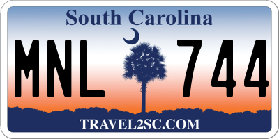 SC license plate MNL744