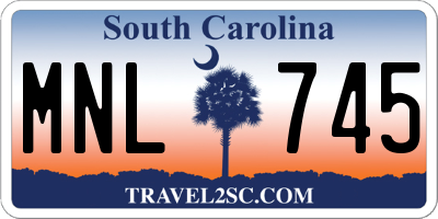 SC license plate MNL745