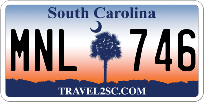 SC license plate MNL746