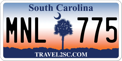 SC license plate MNL775