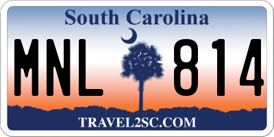 SC license plate MNL814