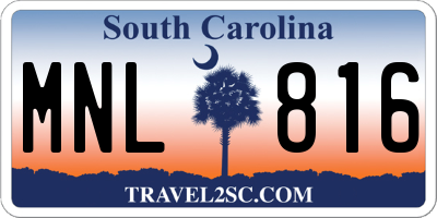 SC license plate MNL816