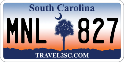 SC license plate MNL827