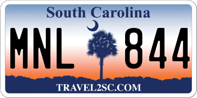 SC license plate MNL844
