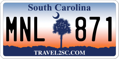 SC license plate MNL871