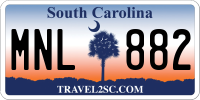 SC license plate MNL882