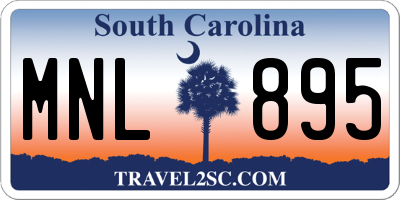 SC license plate MNL895