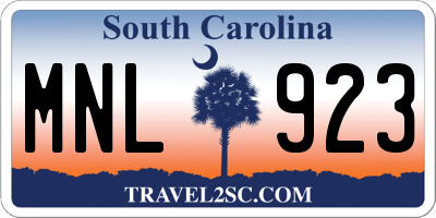 SC license plate MNL923